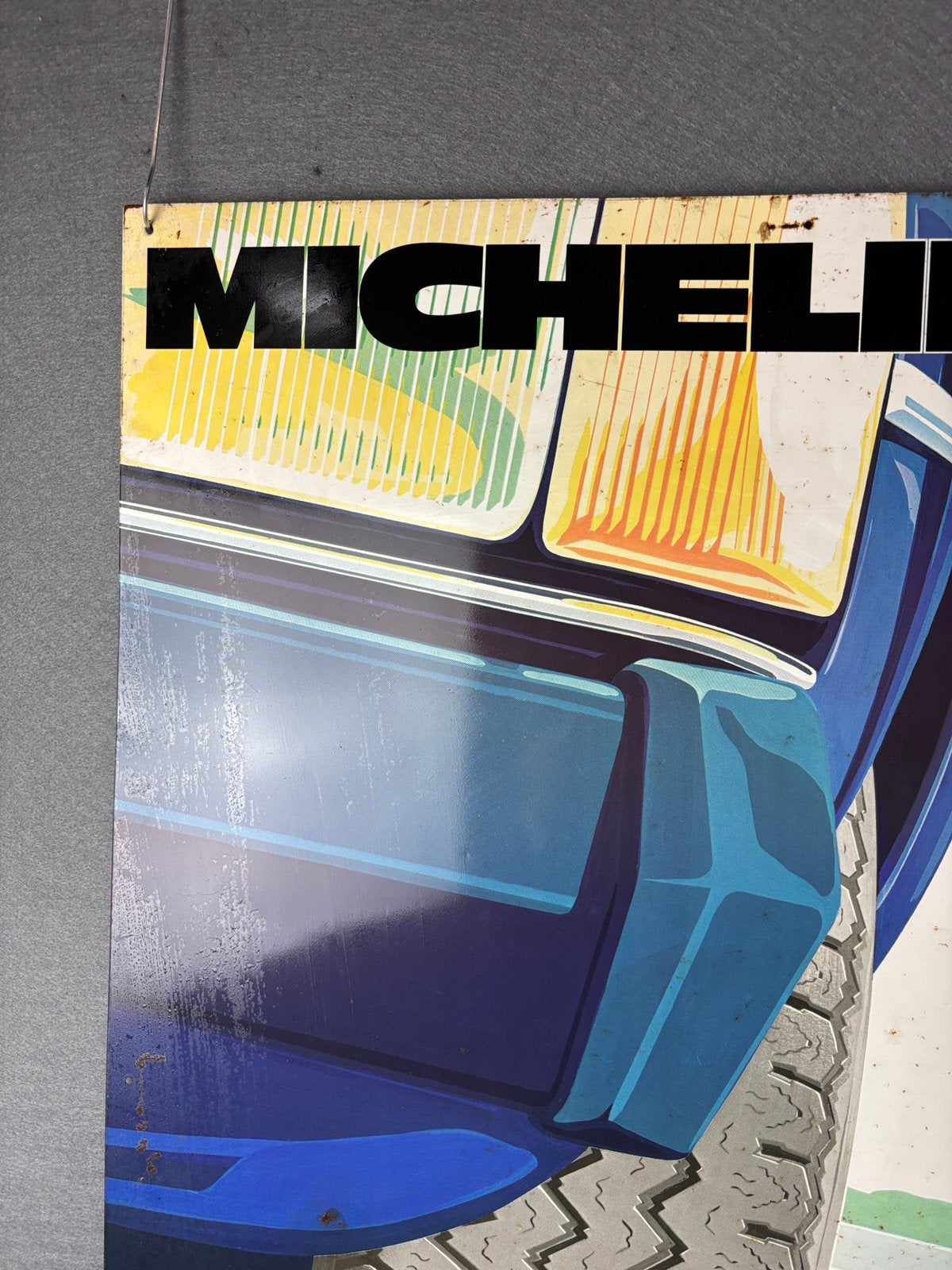 Michelin Bibendum XVS Radial blikken reclamebord 80x60 cm, Reclamebord, ., Ophalen of Verzenden, Zo goed als nieuw