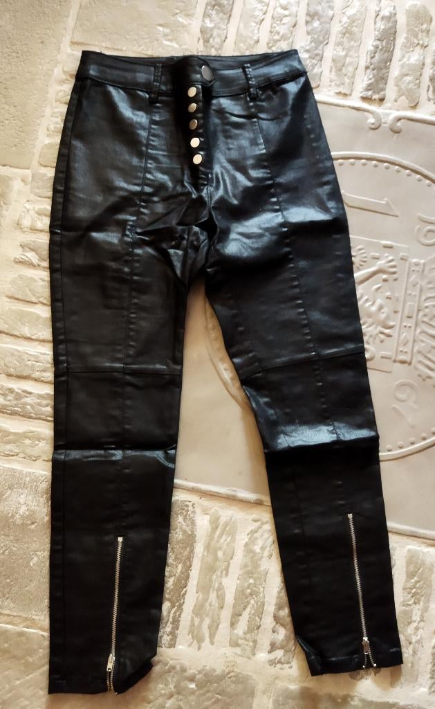 H&M Broek Glans Maat 38, Maat 38/40 (M), H&M, Zwart, Ophalen of Verzenden