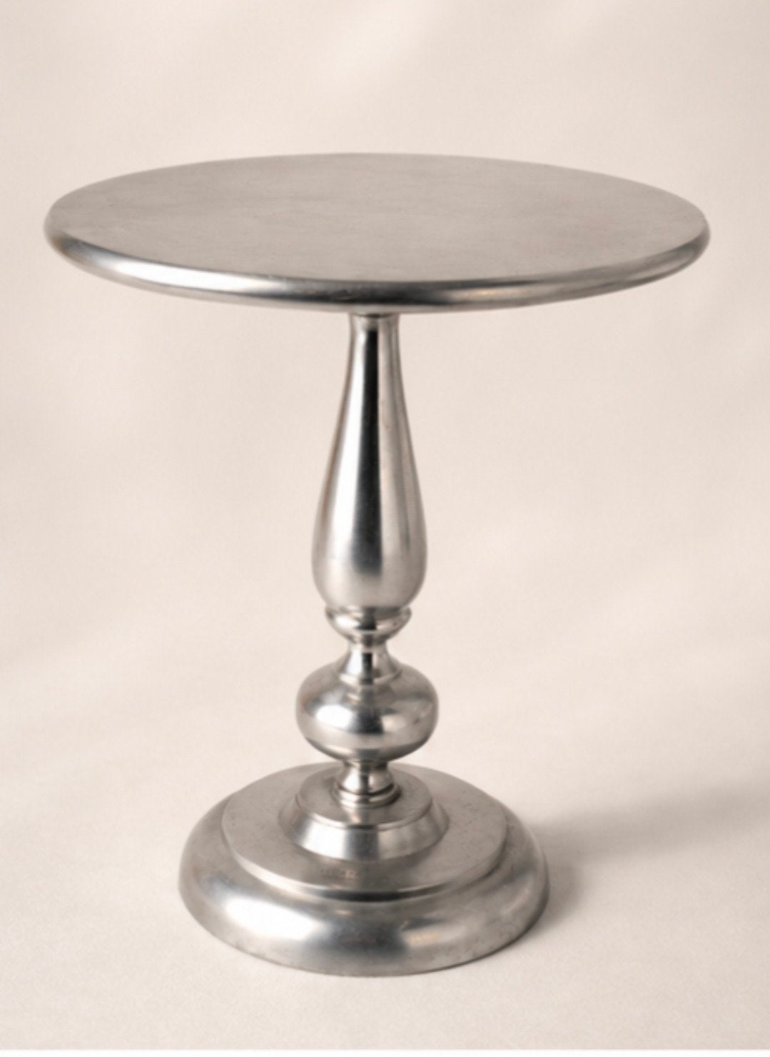 Lifestyle bijzettafel RVS 51 cm hoog 42 cm doorsnede, Minder dan 55 cm, Metaal of Aluminium, Rond, Ophalen