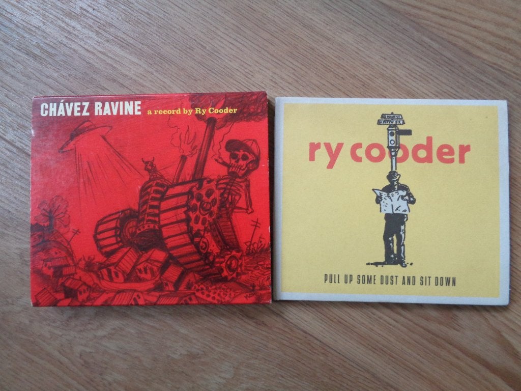 Ry Cooder2x CD Chavez Rivine Pull up some dust and sit down, Ophalen, Zo goed als nieuw