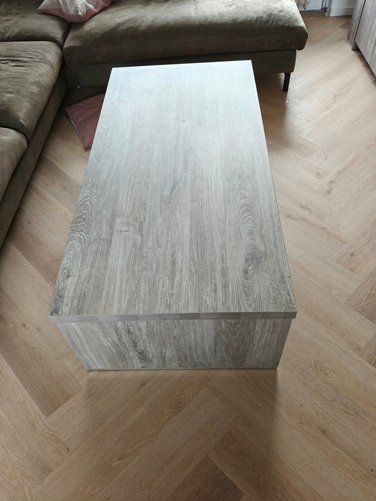 Salontafel en TV-meubel set - Grijs houtlook, Ophalen, Gebruikt, 150 tot 200 cm, Minder dan 100 cm
