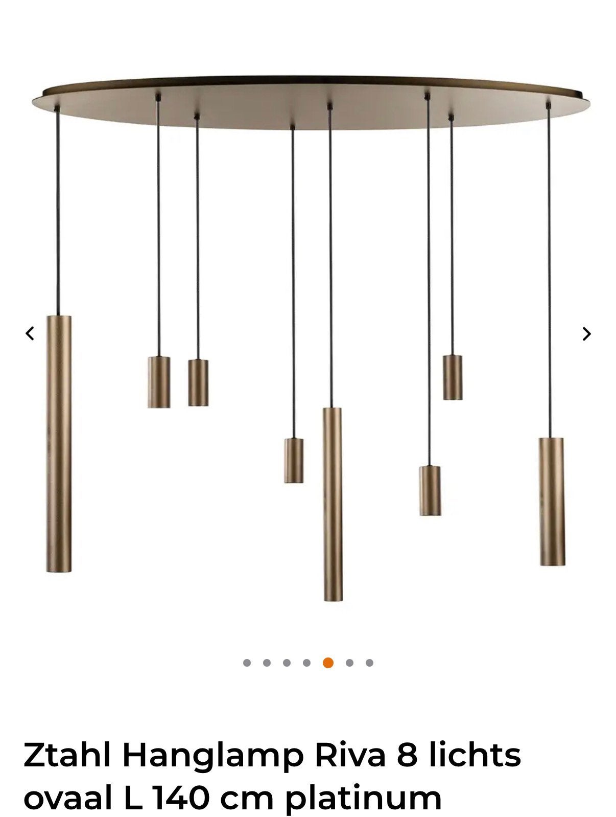 NIEUW IN DOOS Ztahl Hanglamp Riva 8 lichts ovaal L 140 cm, Ophalen, Nieuw