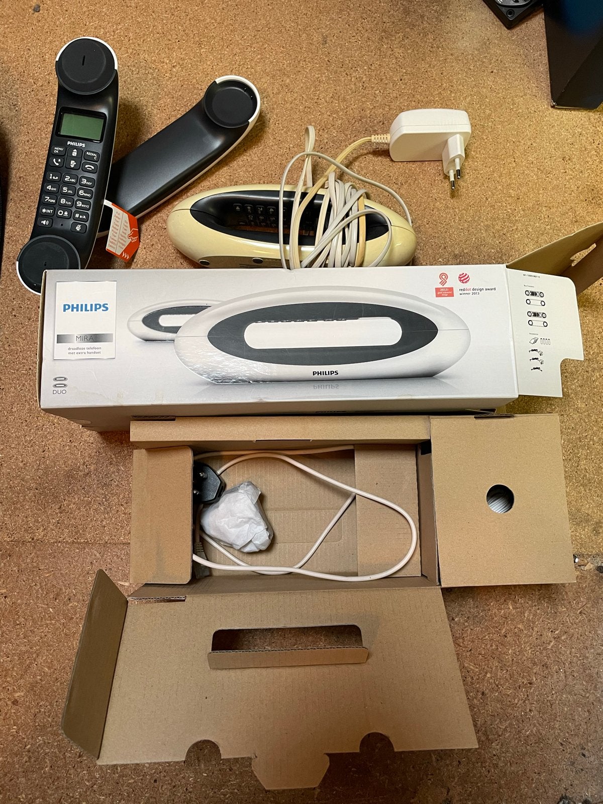 Philips Mira Telefoon desing telefoon set, Ophalen of Verzenden, Gebruikt, 2 handsets