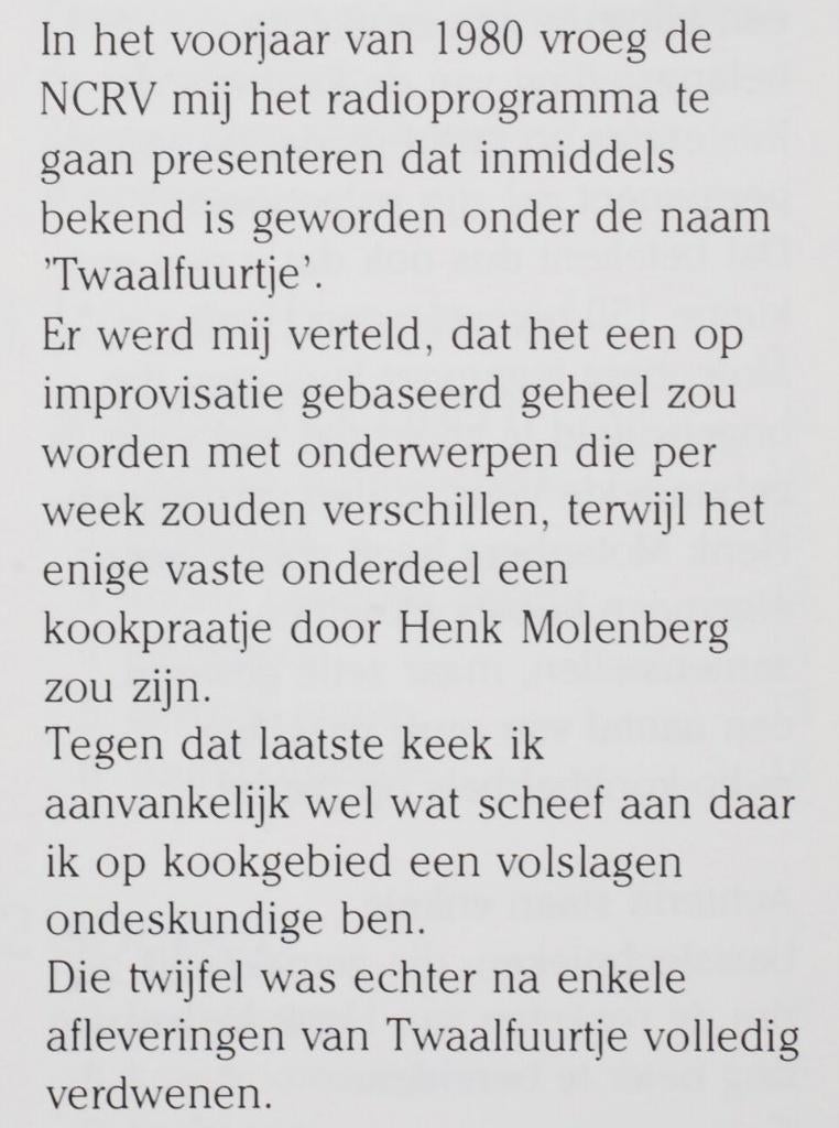 Twaalfuurtje - 100 radiorecepten van Henk Molenberg, Verzenden, Zo goed als nieuw