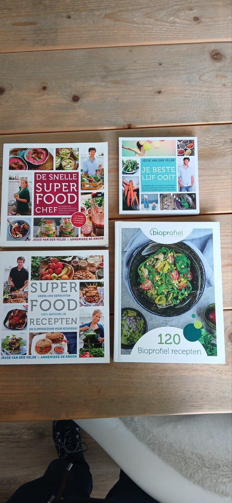 Kookboeken Jesse van der Velde & Bioprofiel (4 stuks), Boeken, Gelezen, Jesse van der Velde, Annemieke de Kroon, Bioprofiel, Gezond koken