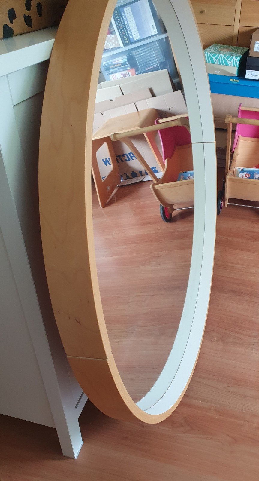 Grote ronde spiegel Ikea Ånes 100cm, Huis en Inrichting, Woonaccessoires | Spiegels, Ophalen, Gebruikt, 100 tot 150 cm, Rond