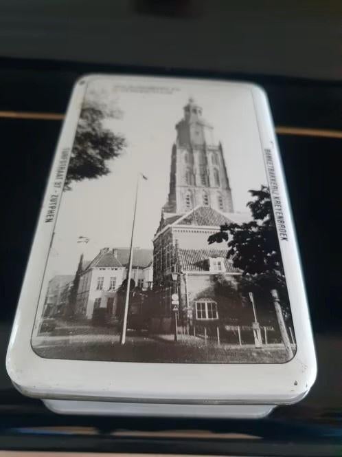 Koekjesblik Walburgskerk gemeentehuis Zutphen Kreyenbroek , Verzamelen, Blikken, Ophalen, Koek(jes)