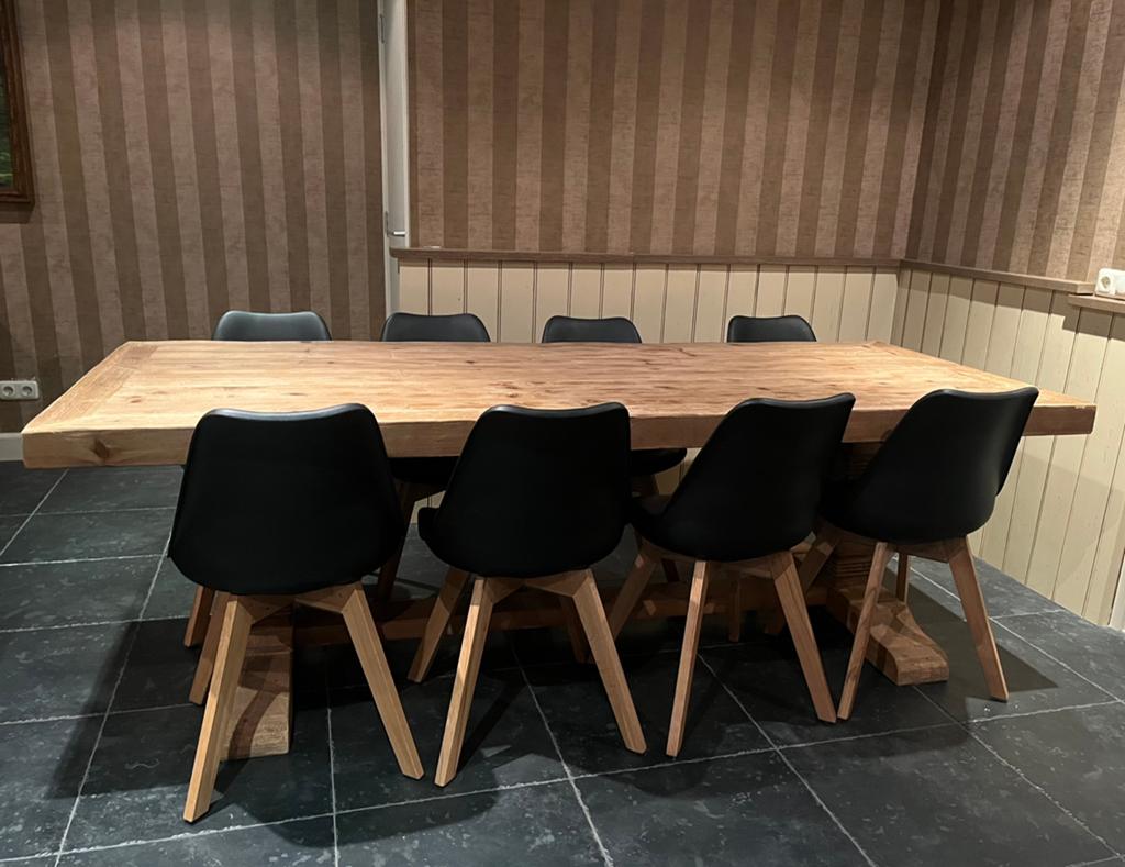 Robuuste kloostertafel van massief hout, Huis en Inrichting, Tafels | Eettafels, Ophalen, 100 tot 150 cm, 200 cm of meer, Zo goed als nieuw