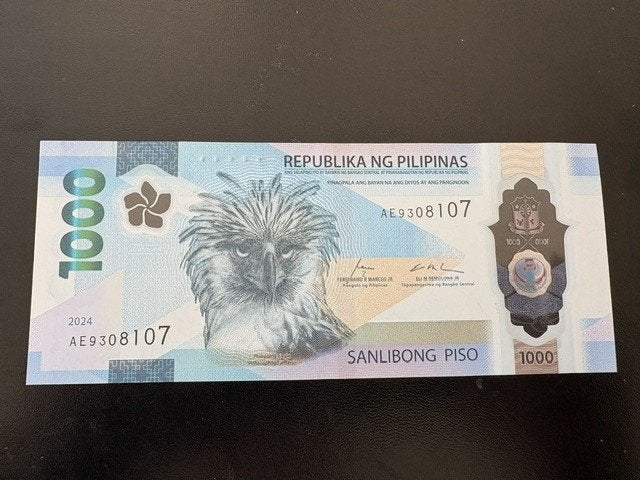 1000 Pesos biljet Filipijnen zeer fraai, Ophalen of Verzenden, Zuidoost-Azië, Los biljet