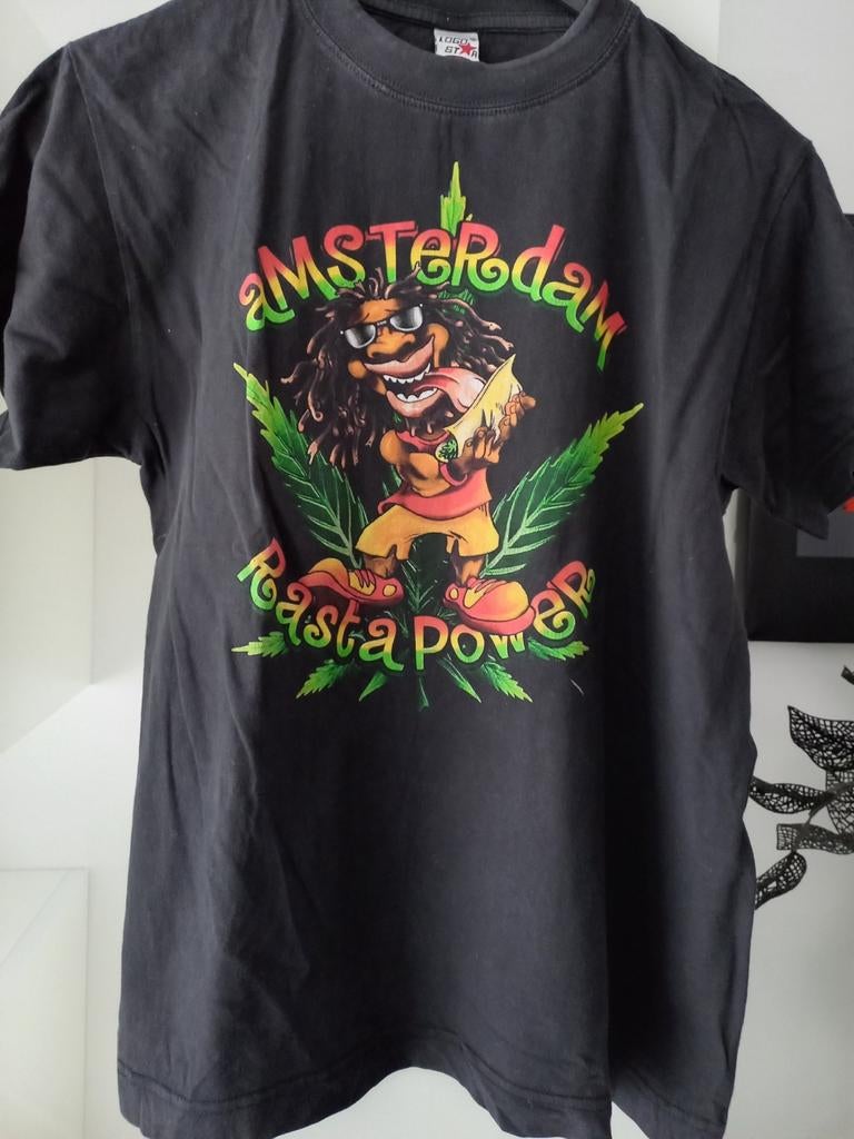 Leuk heren shirt met opdruk maat S koopje nu, Ophalen of Verzenden, Gedragen, Maat 46 (S) of kleiner, Zwart