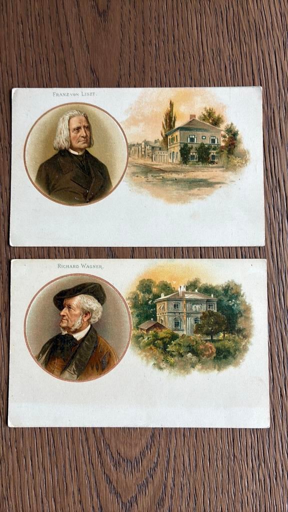 Richard Wagner, Franz von Liszt. Met woning, Ophalen of Verzenden, Voor 1920, Ongelopen, Sterren en Beroemdheden