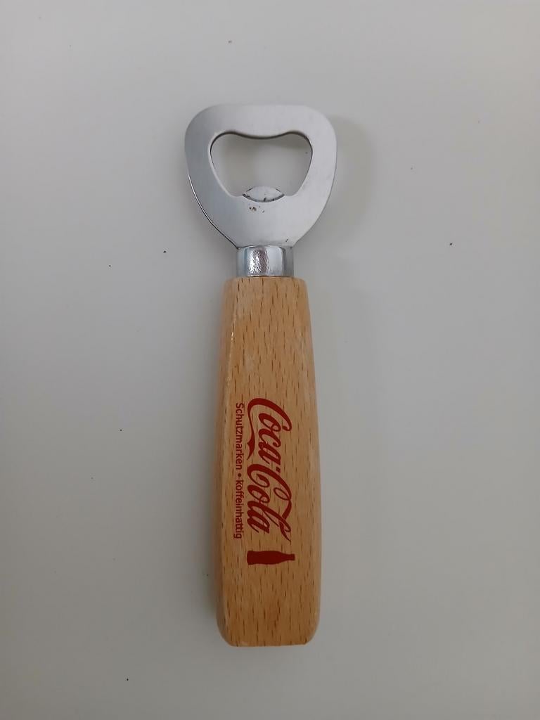 Coca-Cola flessenopener met houten handvat, Ophalen of Verzenden, Gebruikt, Gebruiksvoorwerp