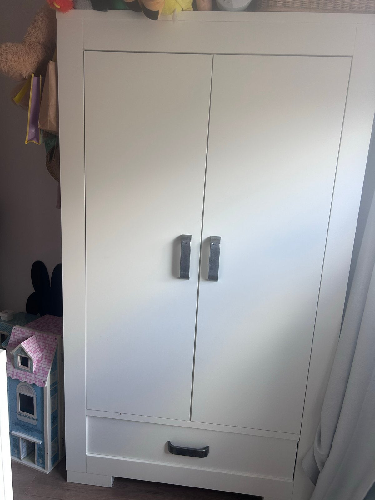 Kidsmill Witte Kledingkast met Hanggedeelte en Lade, Gebruikt, Kast, 50 tot 70 cm, 105 cm of meer