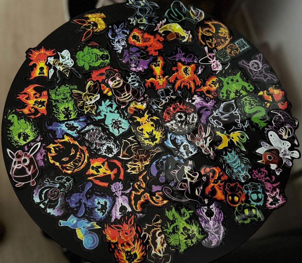 Pokemon neon stickers 60 stuks, Ophalen of Verzenden, Nieuw, Meerdere stickers