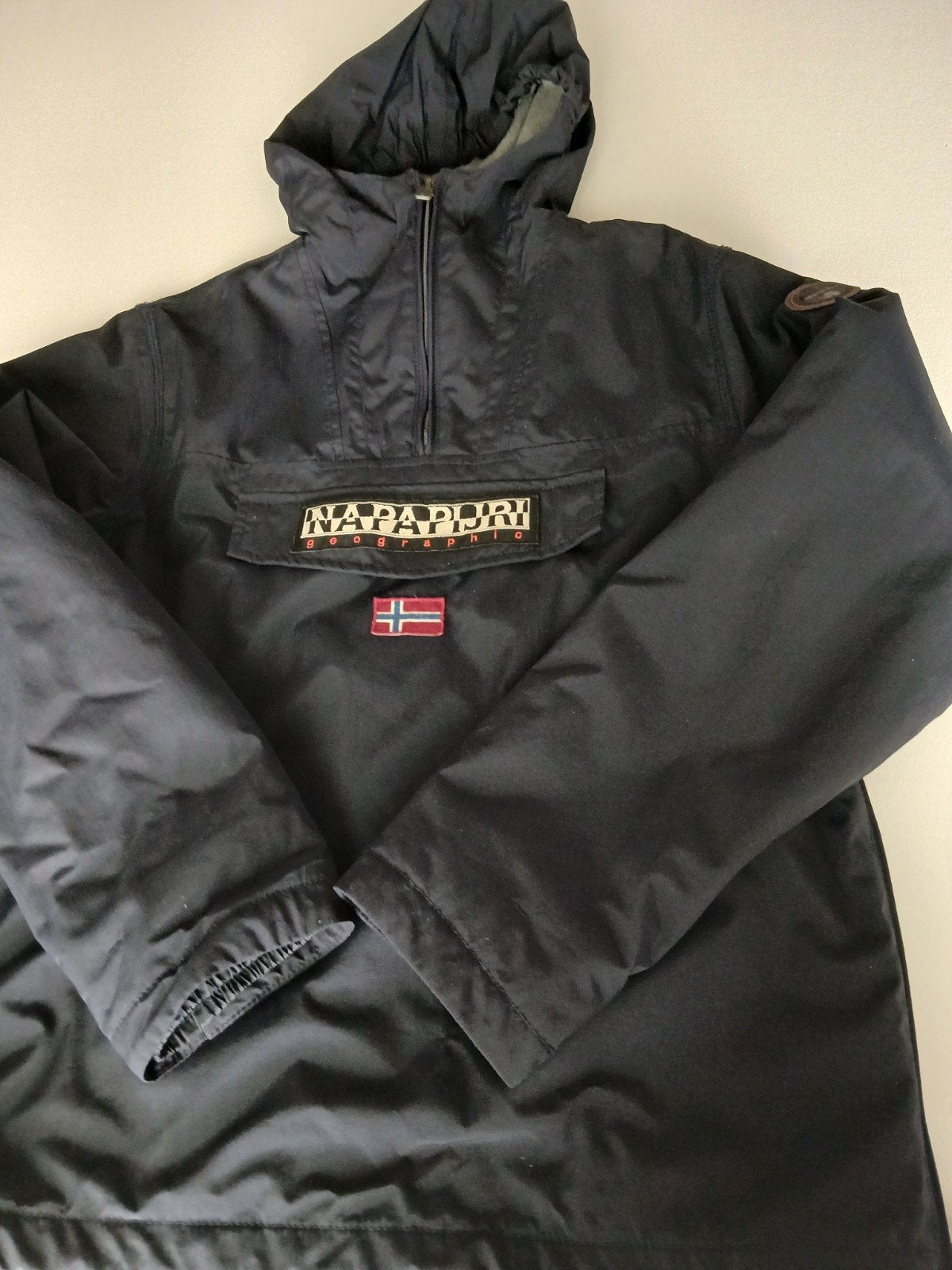 Napapijri Anorak Jas Maat 162 (ca. S/M) - Zo goed als nieuw, Blauw, Ophalen of Verzenden, Zo goed als nieuw, Napapijri