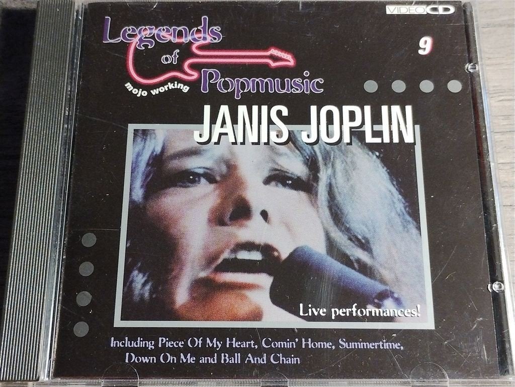 Janis Joplin - Legends Of Popmusic 9 [Video Cd], Cd's en Dvd's, Ophalen of Verzenden, 1960 tot 1980, Zo goed als nieuw, Jazz