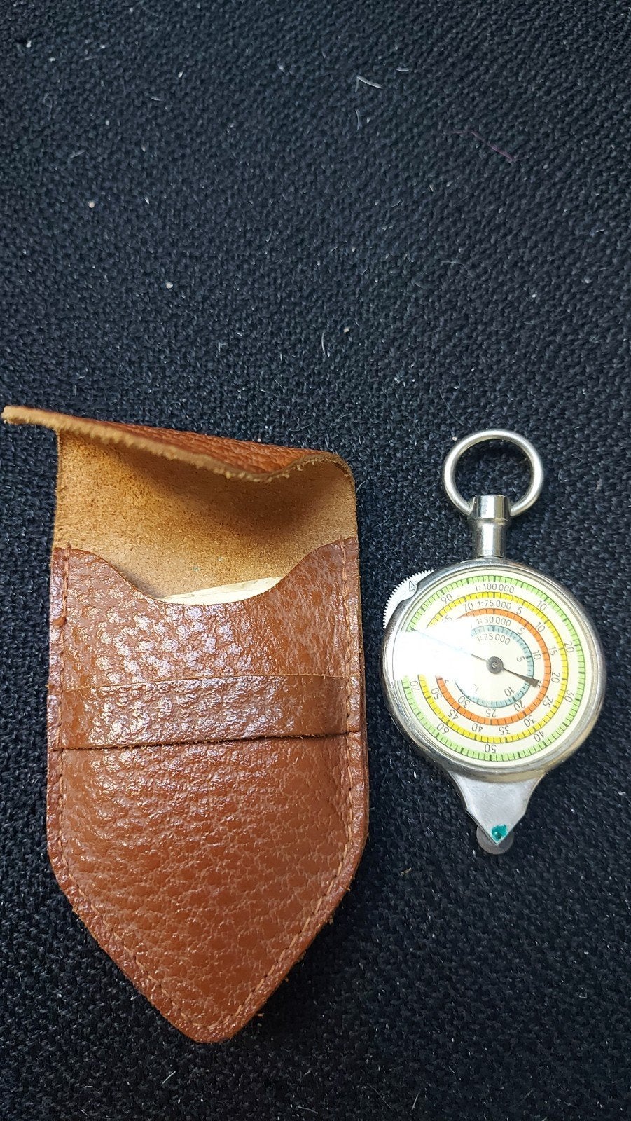 Vintage Curvimeter met Leren Etui, Antiek en Kunst, Ophalen of Verzenden