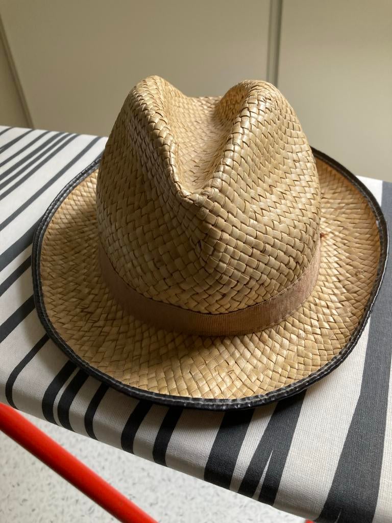 Strohoed - Fedora Stijl, Kleding | Heren, Hoeden en Petten, Ophalen of Verzenden, Gedragen, 57 cm (M, 7⅛ inch) of minder, Hoed