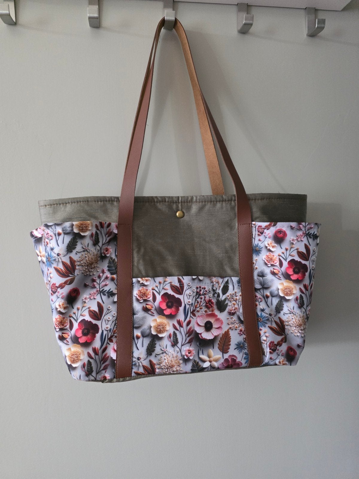 Handgemaakte Nieuwe Shopper met Bloemenprint, Ophalen of Verzenden, Nieuw, Overige kleuren, Shopper