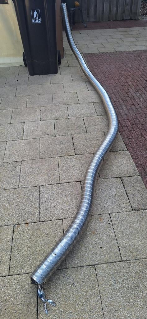 Ongeveer 3.5 meter flexibele schoorsteenpijp, Doe-het-zelf en Verbouw, Buizen en Afvoer, Ophalen, Overige typen, Rvs, Minder dan 2 meter