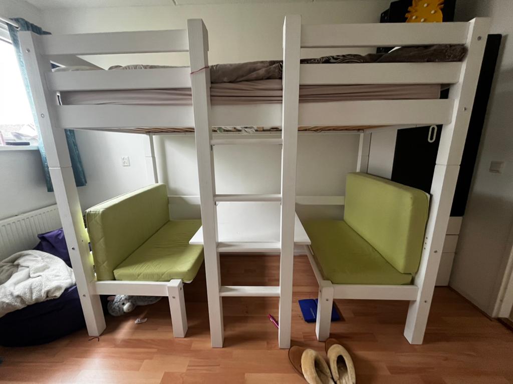 Flexa kinder bed wit 90x200cm, Kinderen en Baby's, Kinderkamer | Stapelbedden en Hoogslapers, Ophalen, Zo goed als nieuw, Hoogslaper