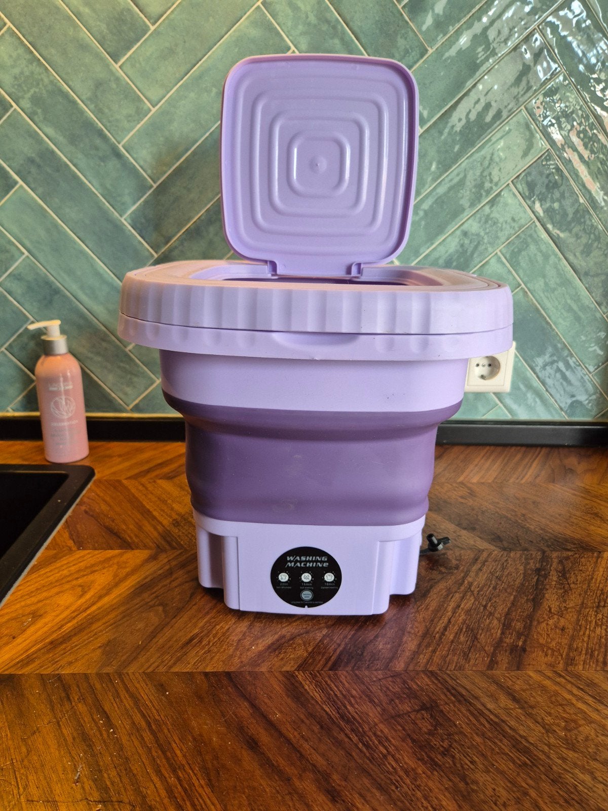 Draagbare opvouwbare mini wasmachine - paars, Ophalen