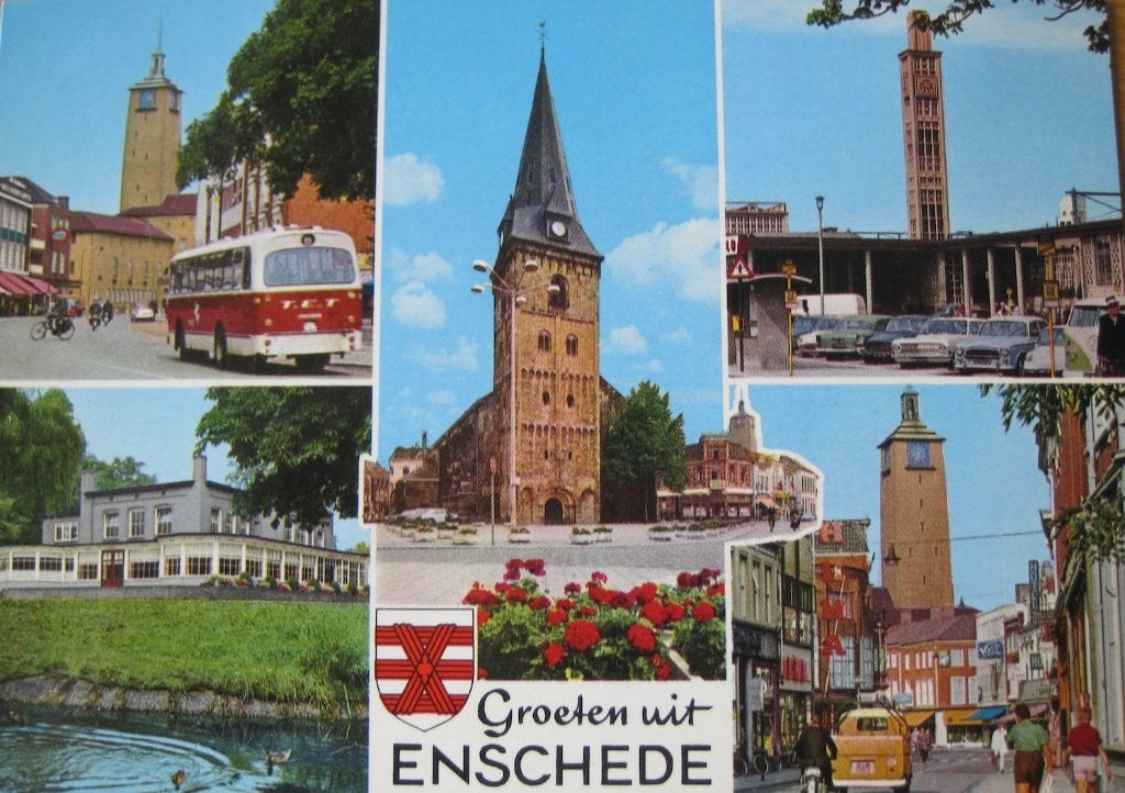 Groeten uit Enschede - zestiger jaren, Verzamelen, Verzenden, 1960 tot 1980, Ongelopen, Overijssel