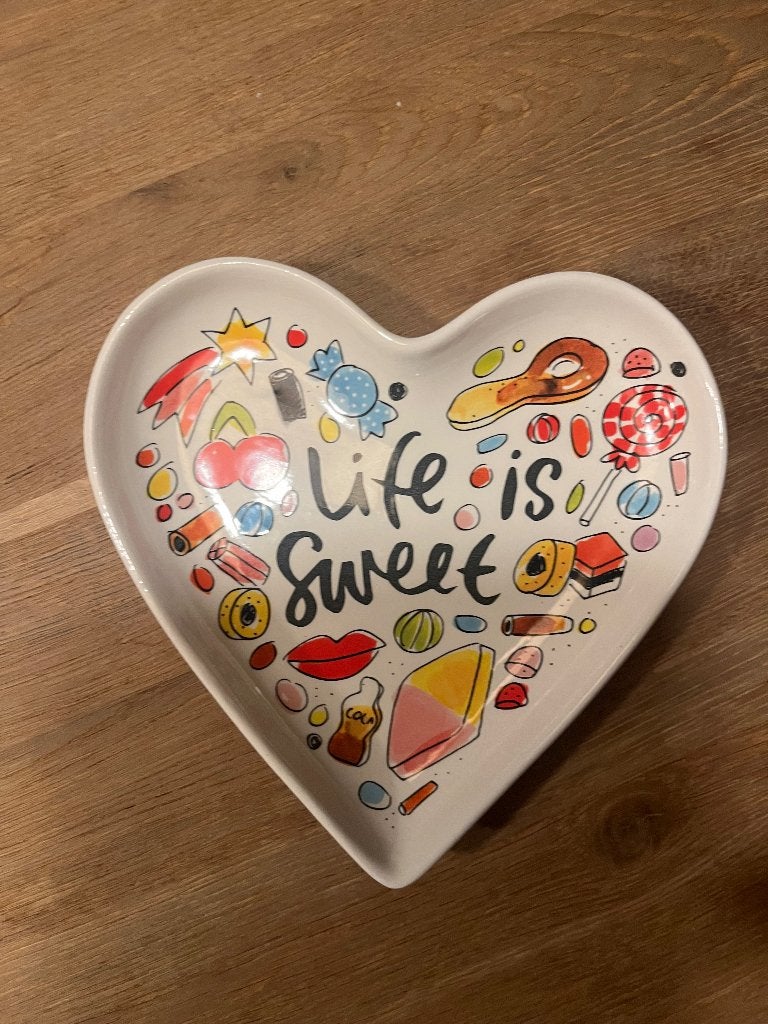 Blond Amsterdam Hartvormig Schaal 'Life is Sweet', Ophalen of Verzenden, Modern, Aardewerk, Blond Amsterdam