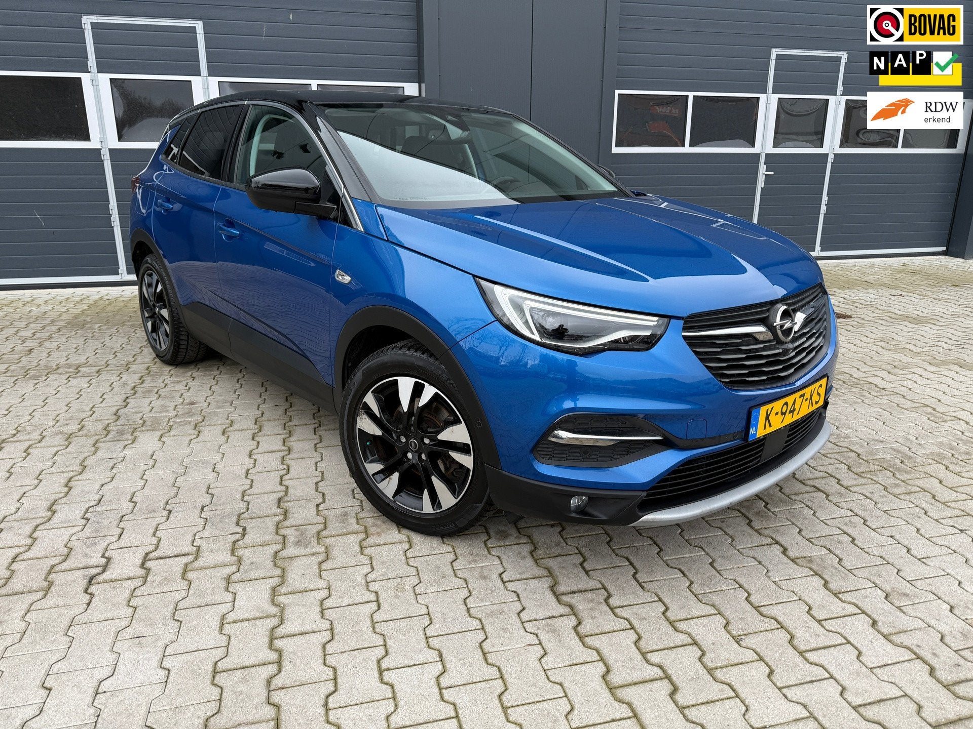 Opel Grandland X 1.2 Turbo Ultimate, Auto's, Voorwielaandrijving, Gebruikt, 1199 cc, Blauw