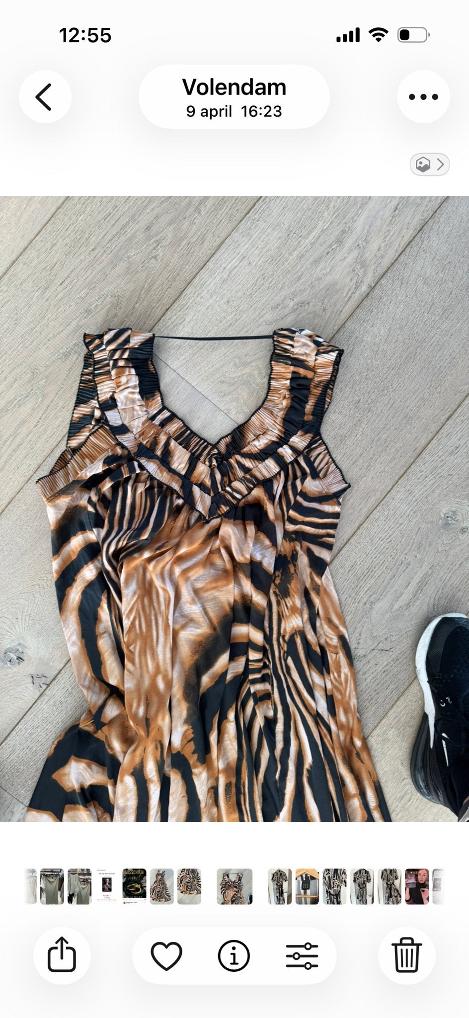 Zomerse zebraprint jurk van Copenhage Muse, Maat 38/40 (M), Bruin, Ophalen of Verzenden, Zo goed als nieuw