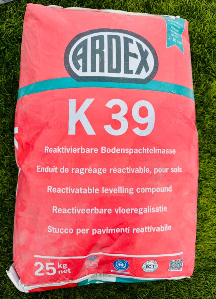 5 zakken Ardex K39 egalisatie / vloeruitvlakmassa – 25 kg, Ophalen, Overige typen, Nieuw, Minder dan 20 cm