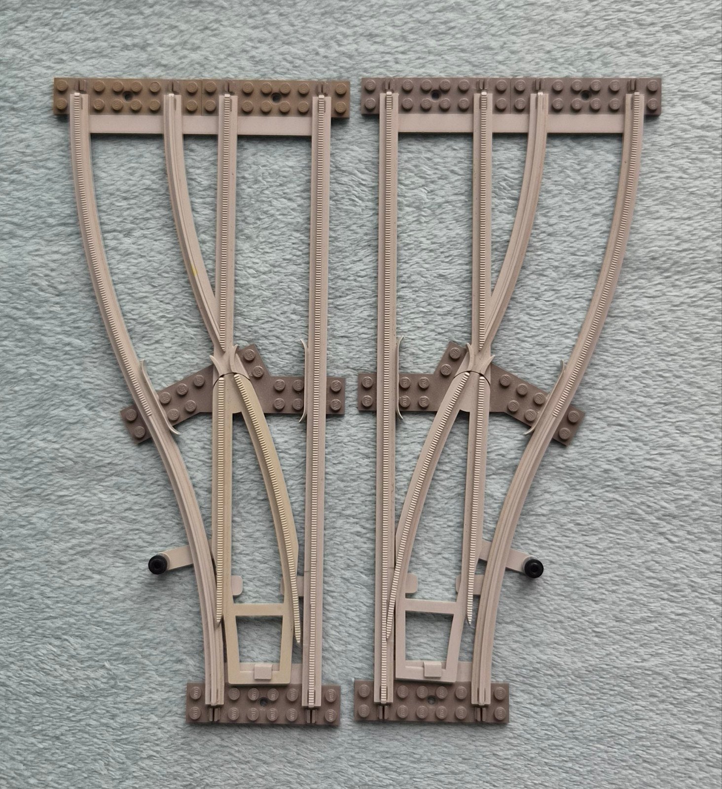 Lego trein 4,5 Volt grijze rails wissels Links & Rechts., Ophalen of Verzenden, Gebruikt, Complete set, Lego