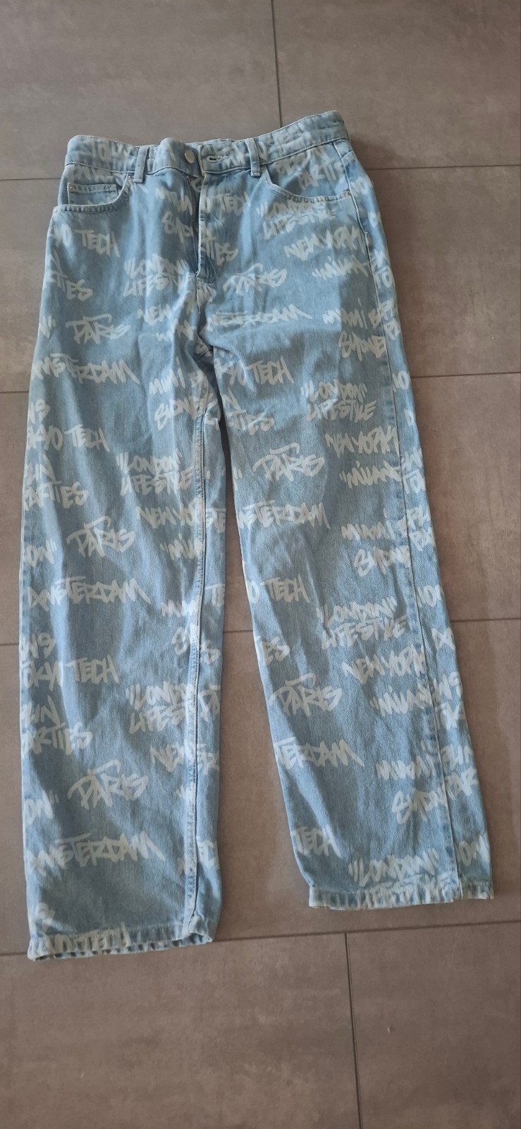Bershka jeans baggy jeans denim Eur. 36 Usa 29 izgs, W36 - W38 (confectie 52/54), Blauw, Ophalen of Verzenden, Zo goed als nieuw