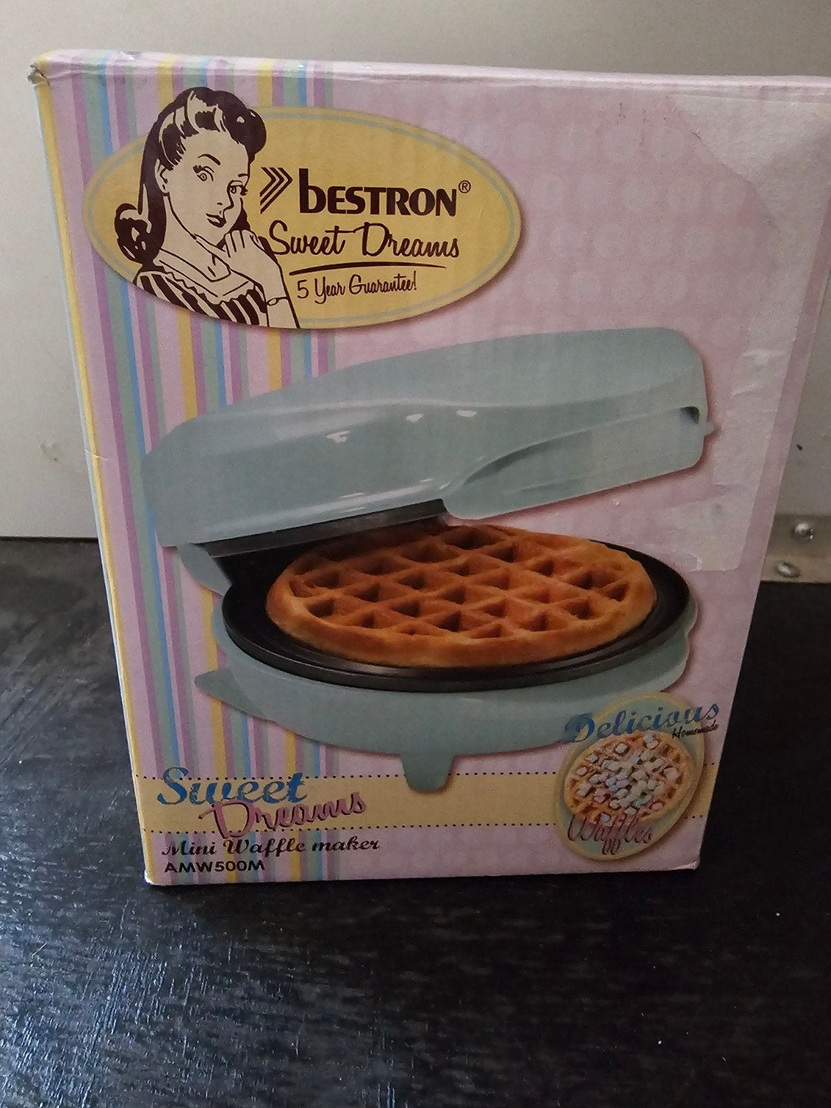 Bestron Sweet Dreams Mini Wafelijzer - Mintgroen, Ophalen, Nieuw