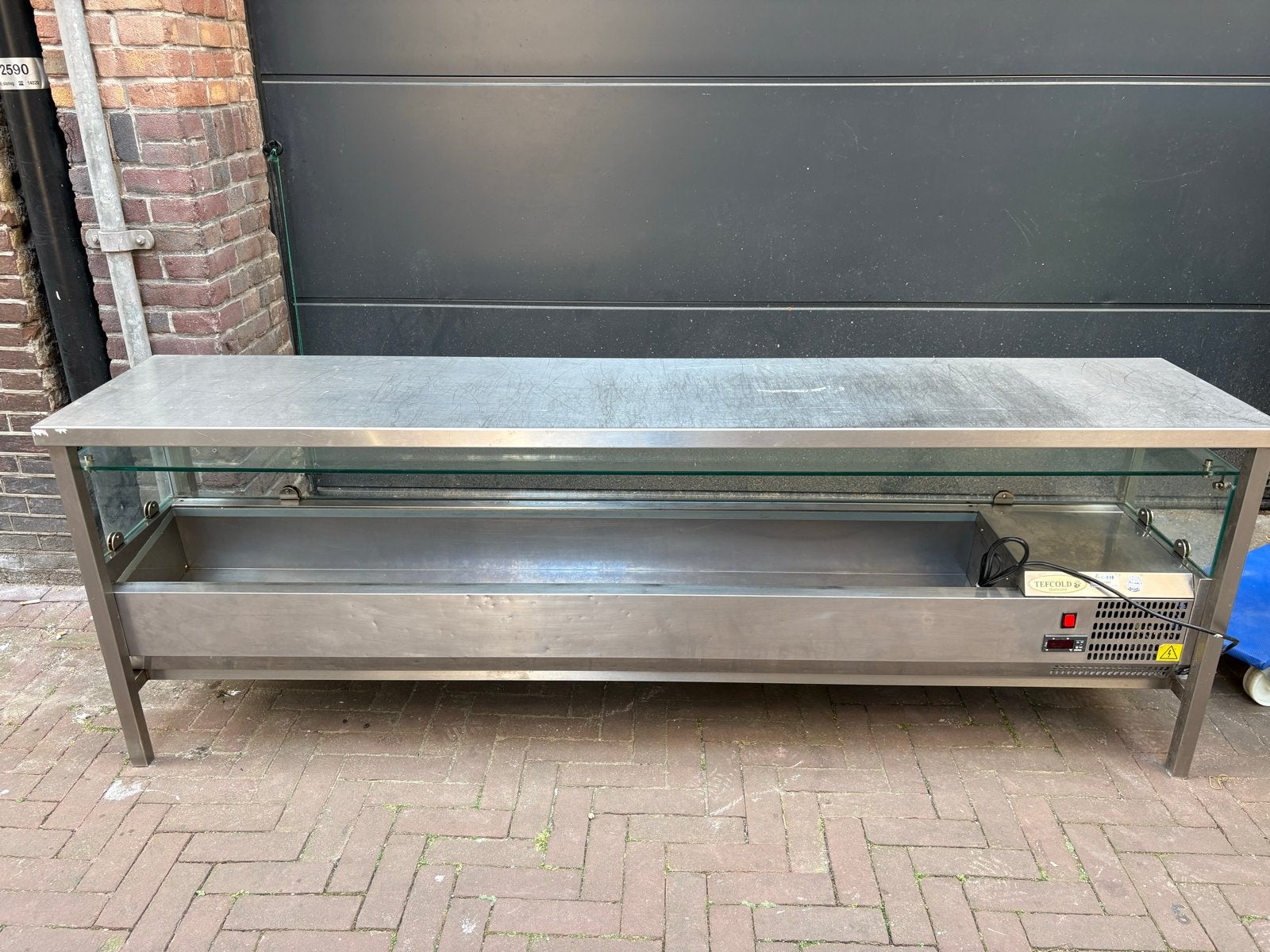 Koel vitrine in stalen kast/frame - TEFCOLD Gastro Line, Ophalen of Verzenden, Gebruikt