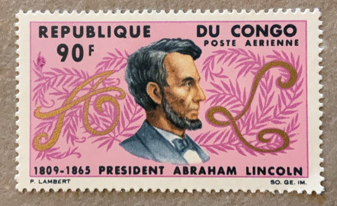 Congo Brazzaville - Abraham Lincoln, Postzegels en Munten, Ophalen of Verzenden, Postfris