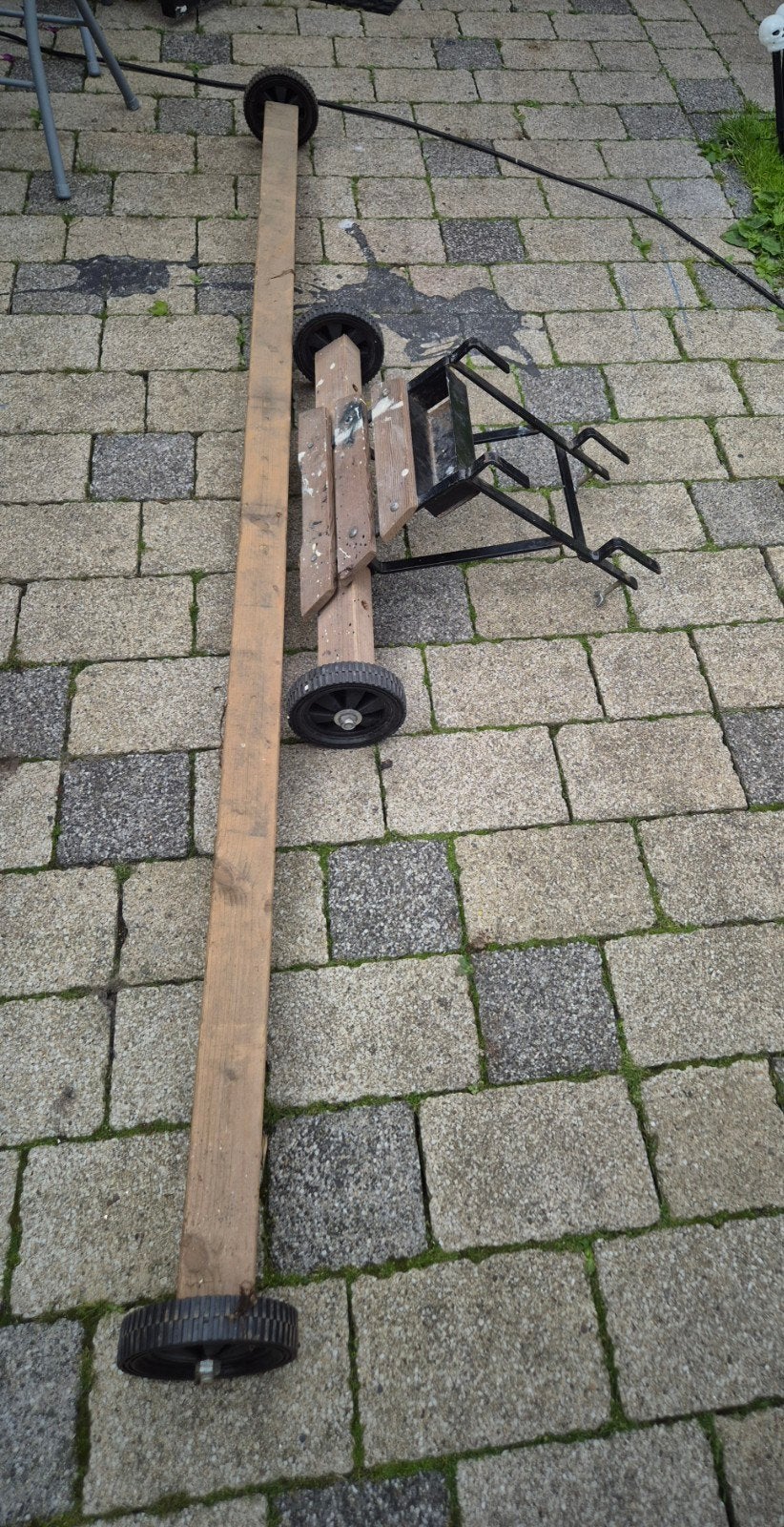 Ladderafhouder met wielen - Veilig en stabiel werken, Doe-het-zelf en Verbouw, Ladders en Trappen, Ophalen of Verzenden, Gebruikt
