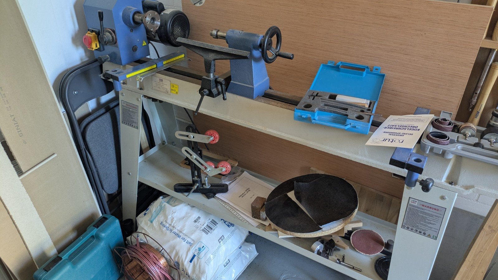 HBM 1100 Var. draaibank met toebehoren en kopieerapparaat, Ophalen, Gebruikt, Houtdraaibank