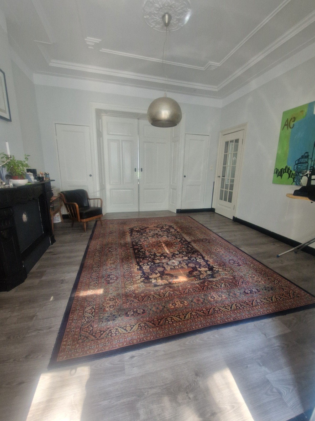 XXL vintage Perzisch tapijt / vloerkleed (320 x 240 cm), Ophalen, Gebruikt, Crème, Vintage