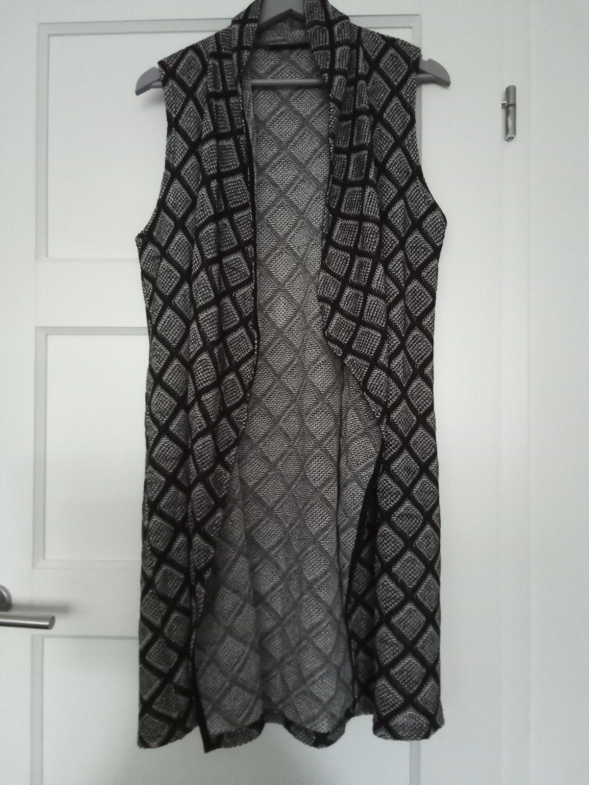 Geruit mouwloos vest  Elsewhere, Elsewhere, Zwart, Maat 42/44 (L), Ophalen of Verzenden