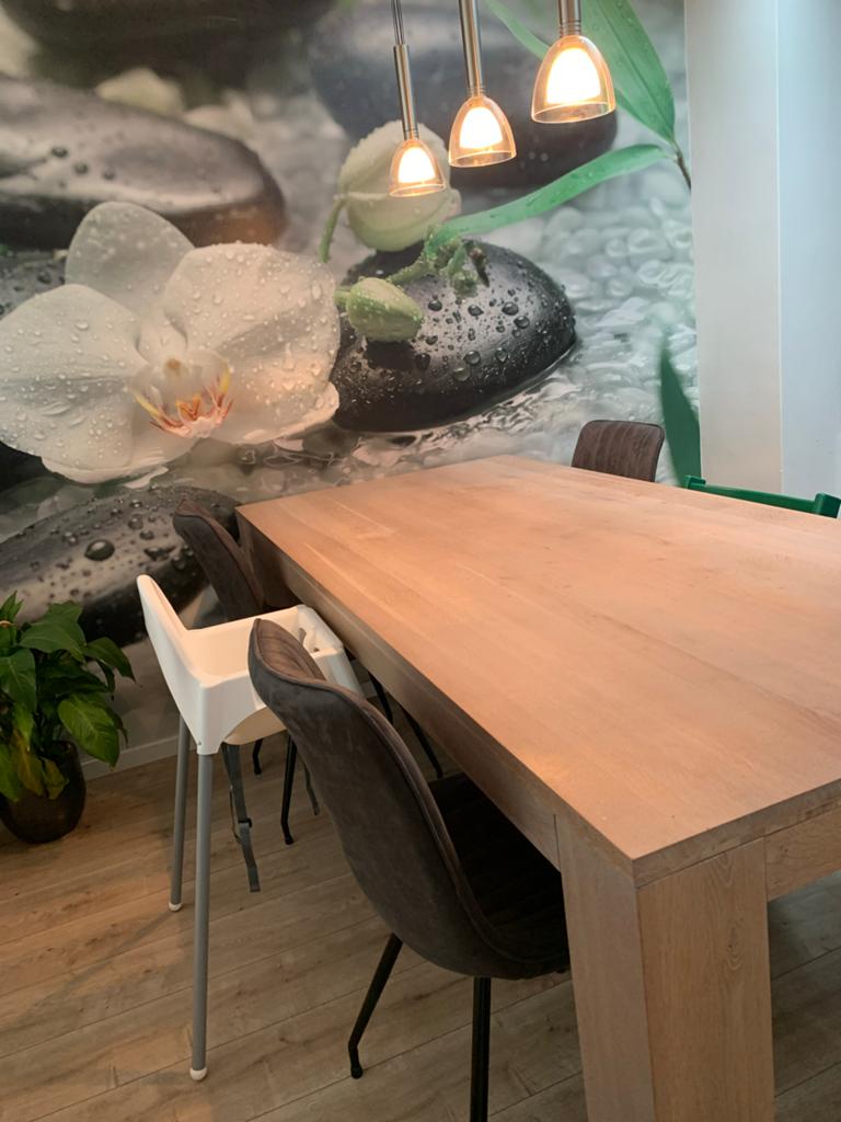 eikenhouten eettafel, Huis en Inrichting, Tafels | Eettafels, Ophalen, Gebruikt, Eikenhout, 200 cm of meer