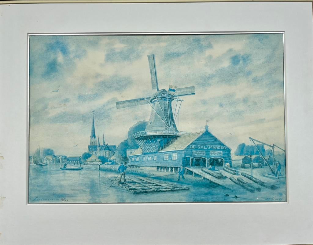 Houtzaagmolen De Salamander in Leidschendam. Greet Tims., Ophalen of Verzenden