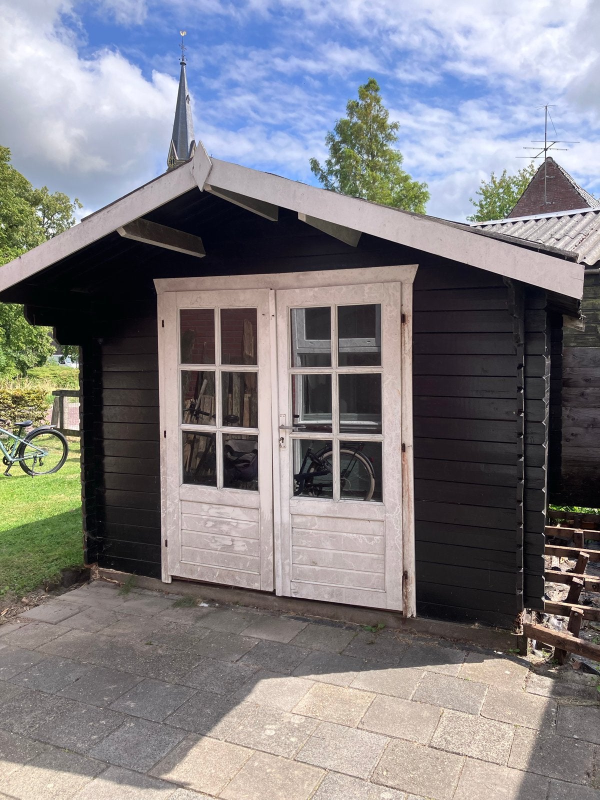 Opknapper: Houten schuur/tuinhuis 3x3, Tuin en Terras, Tuinhuizen, Ophalen, 250 tot 500 cm, Hout, 200 tot 400 cm
