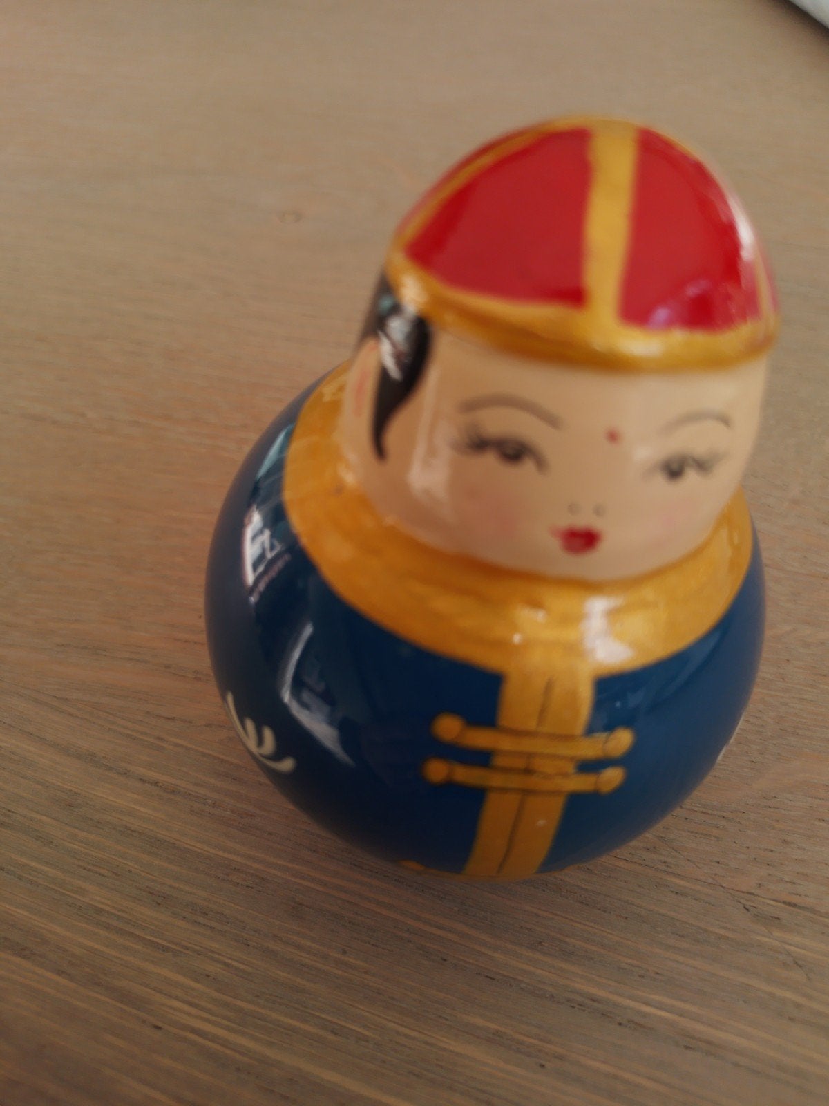 vintage Roly Poly doll houten pop, Ophalen of Verzenden