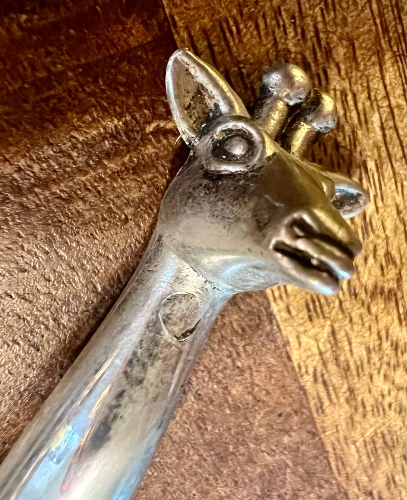Vintage Giraffe Beeldje - Minimalistisch - 10 cm -, Ophalen of Verzenden, Gebruikt, Dier