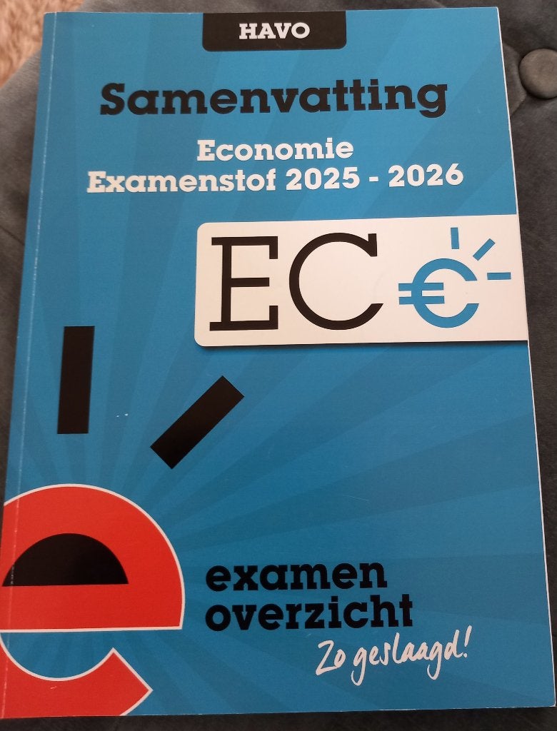 Samenvatting HAVO economie examenstof, Ophalen of Verzenden, Zo goed als nieuw, Onbekend