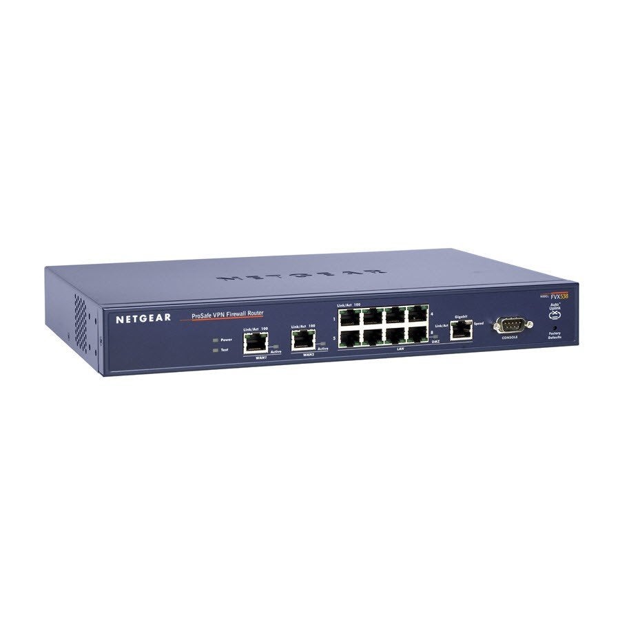 Netgear FVX538 Prosafe VPN Firewall 200 router, Verzenden, Gebruikt, Router met modem, Netgear