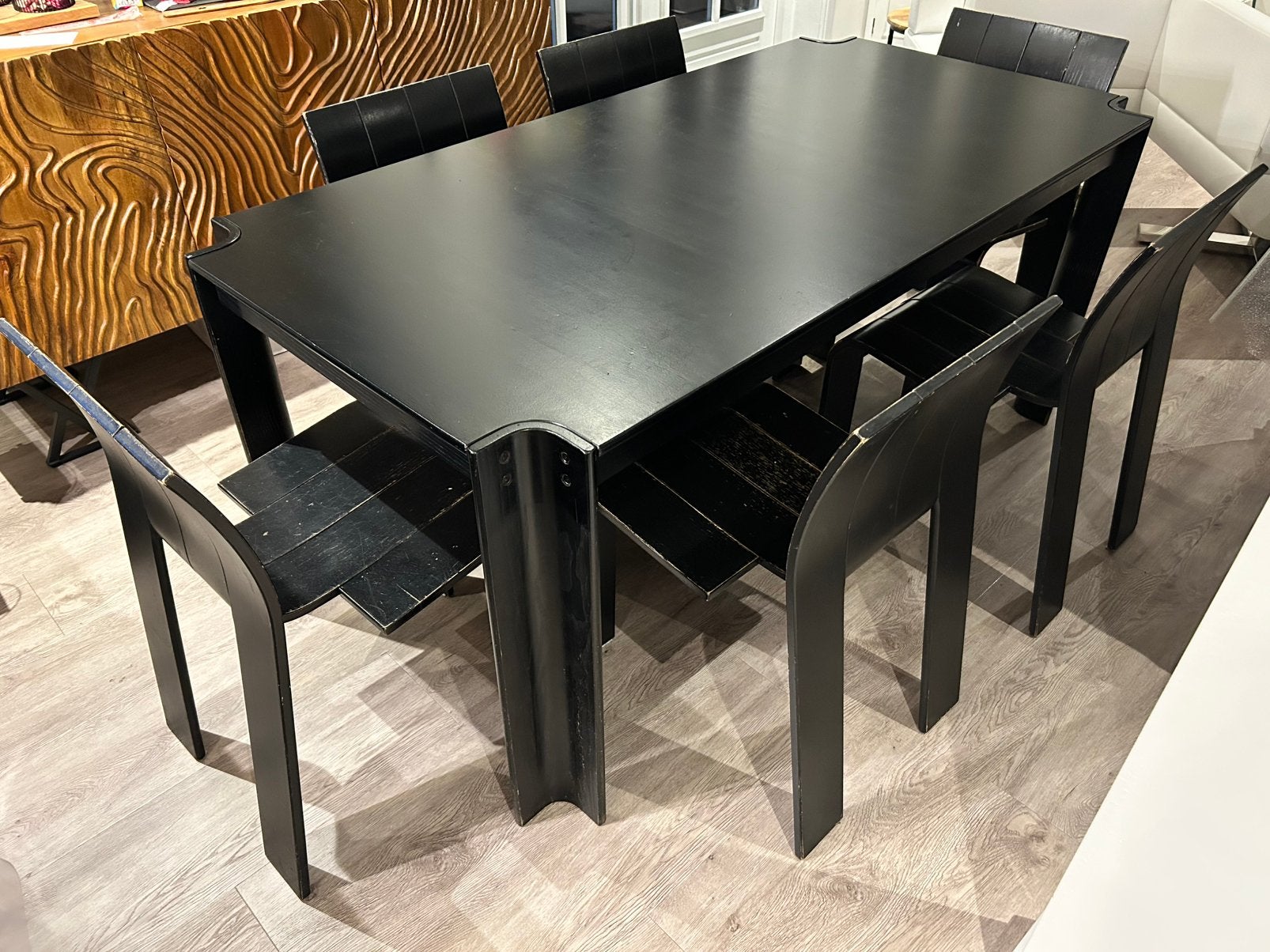 Eettafel met 6 stoelen Castelijn Gijs Bakker, Ophalen, 200 cm of meer, 50 tot 100 cm, Zo goed als nieuw