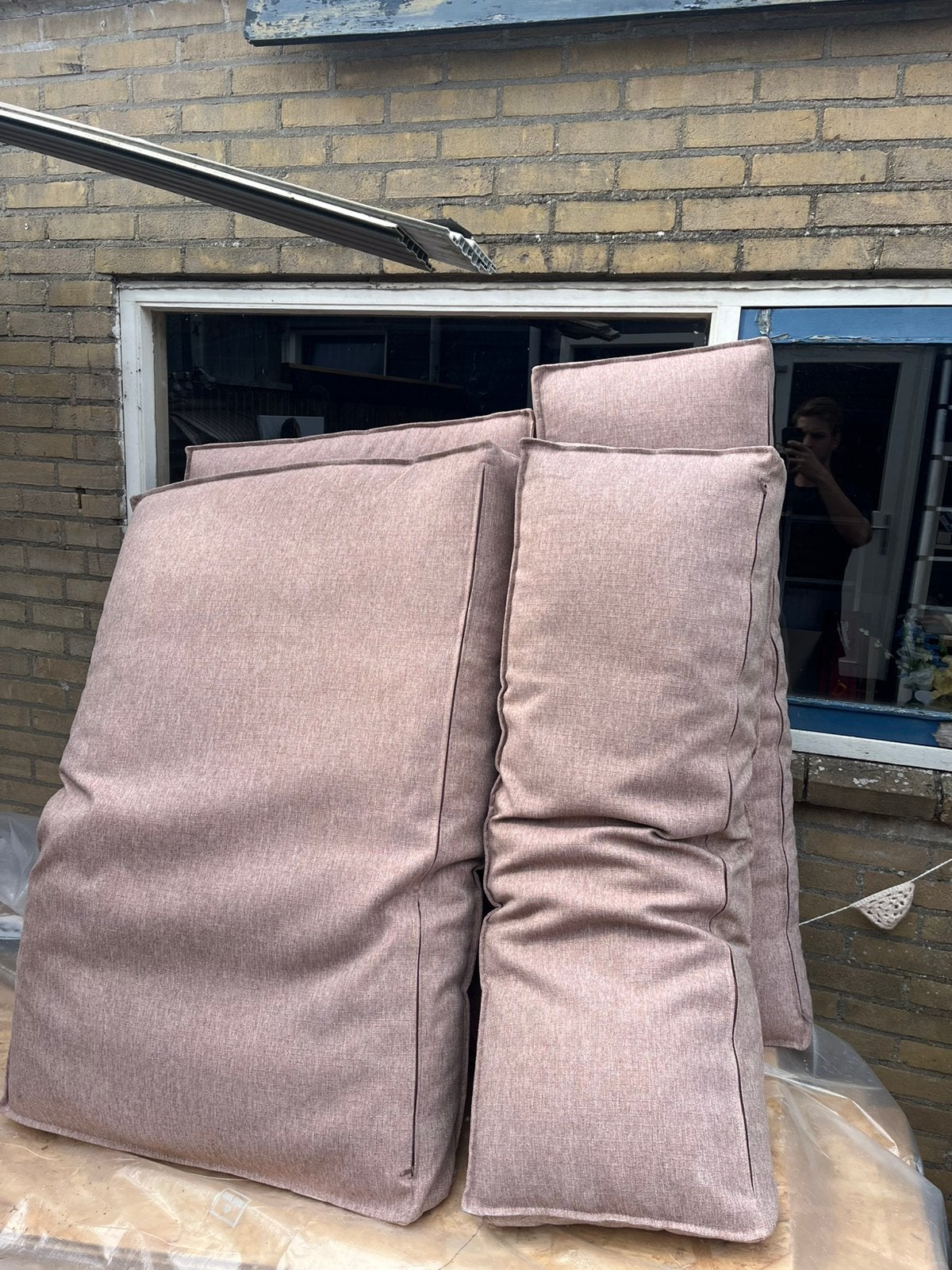 Palletkussens teracotta, Ophalen, Zo goed als nieuw