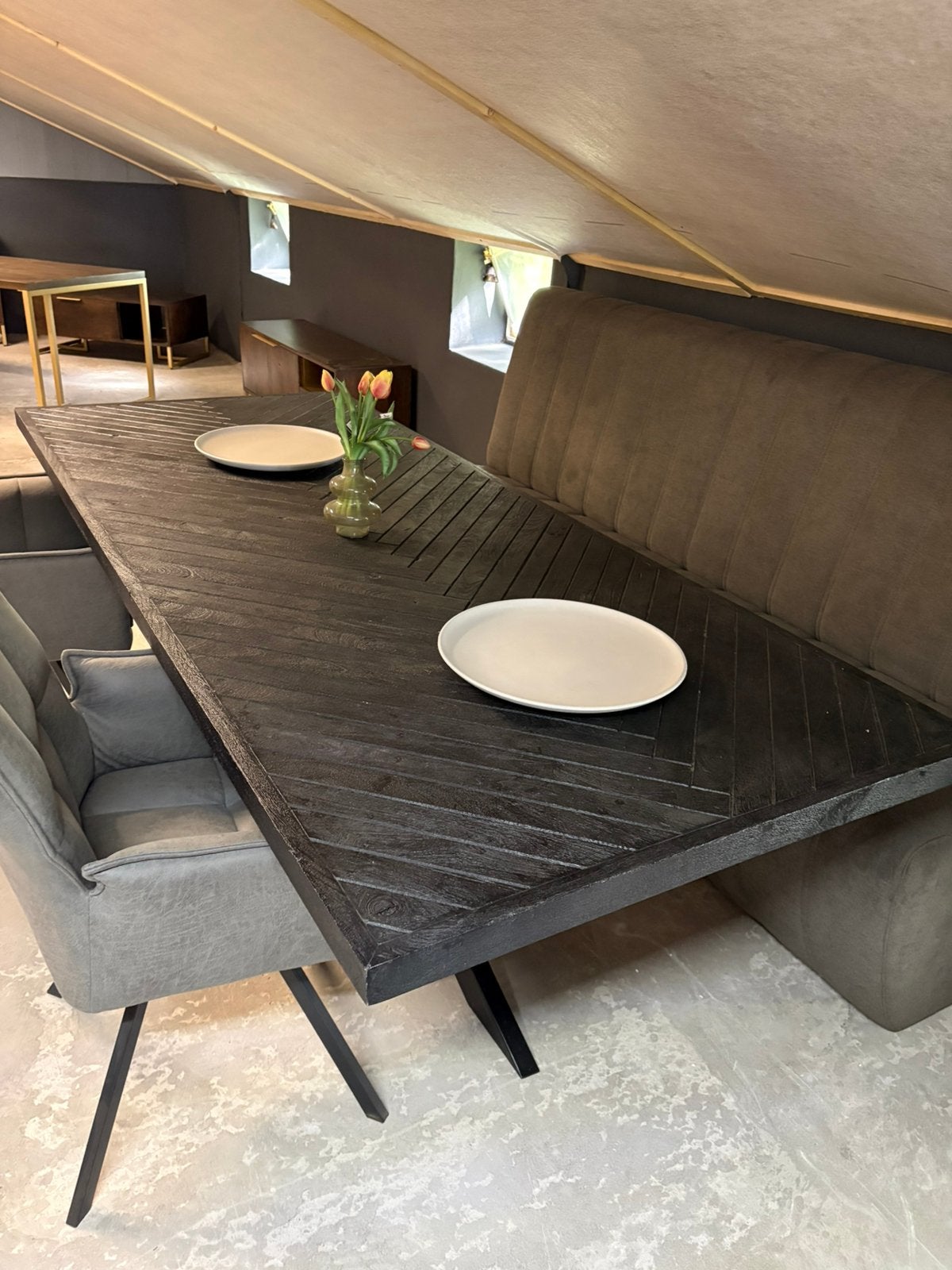 Visgraat eettafel 240 cm – NIEUW, Huis en Inrichting, Tafels | Eettafels, Ophalen, 200 cm of meer, 50 tot 100 cm, Zo goed als nieuw